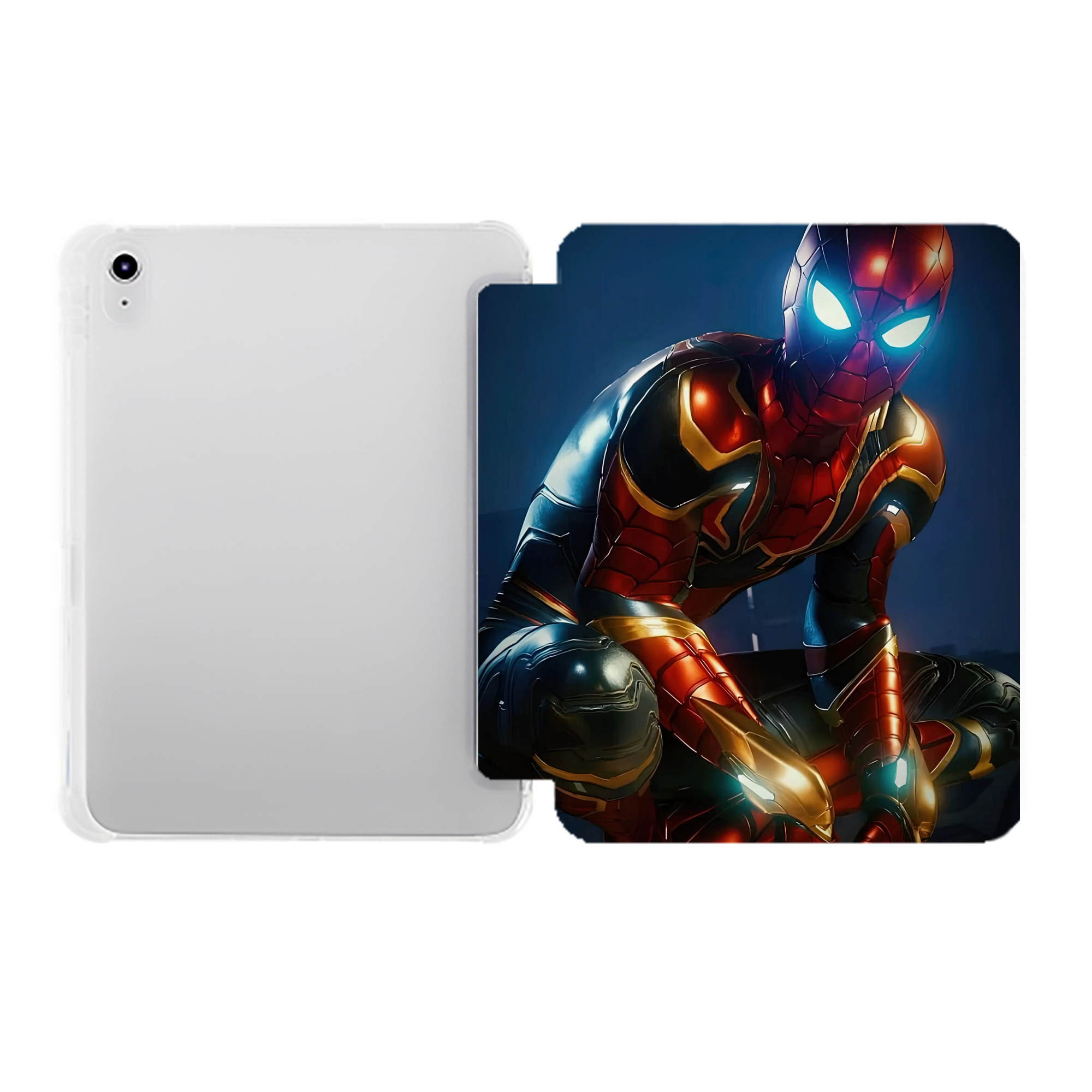 （画像用） Spider Man スパイダーマン IPad ケース ペン収納付き 三つ折りスタンド PUレザー×シリコン 対応機種9.5/10.5/10.9インチ